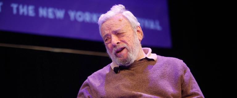 Stephen Sondheim participates in a discussion with Adam Gopnik during the New Yorker Festival in New York City, October 10, 2014. 