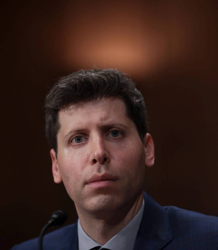 Sam Altman, CEO of OpenAI, testifies before the Senate Judiciary Subcommittee on Privacy, Technology, and the Law on May 16, 2023. The committee held an oversight hearing to examine AI, focusing on rules for artificial intelligence.