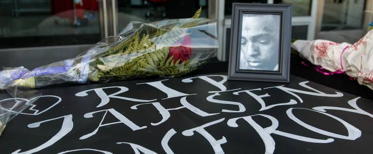 Fans leave items at a makeshift memorial outside the XXXTentacion Funeral & Fan Memorial at BB&T Center on June 27, 2018 in Sunrise, Florida.