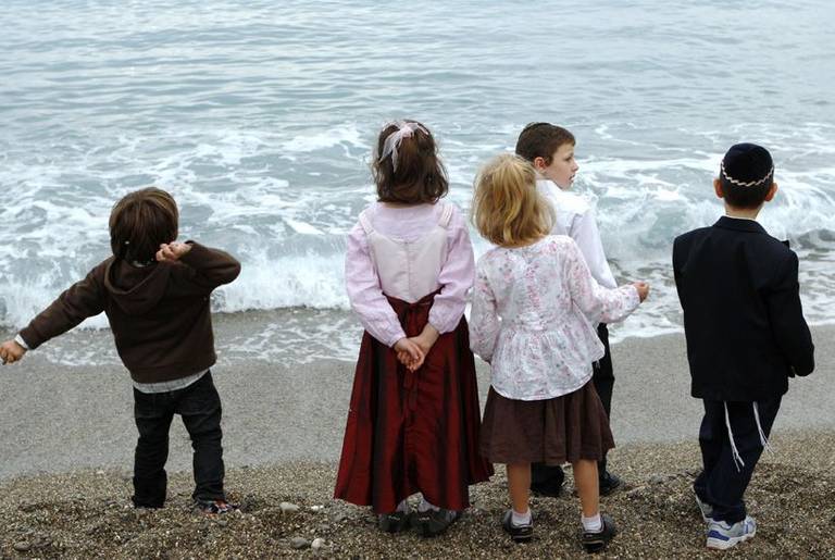 Children marking Rosh Hashanah in southern France last year