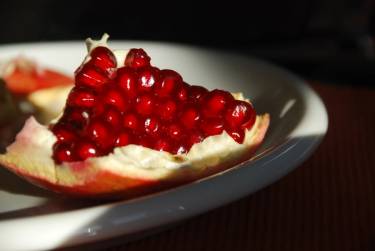 Rice Pudding with Pomegranate Sauce