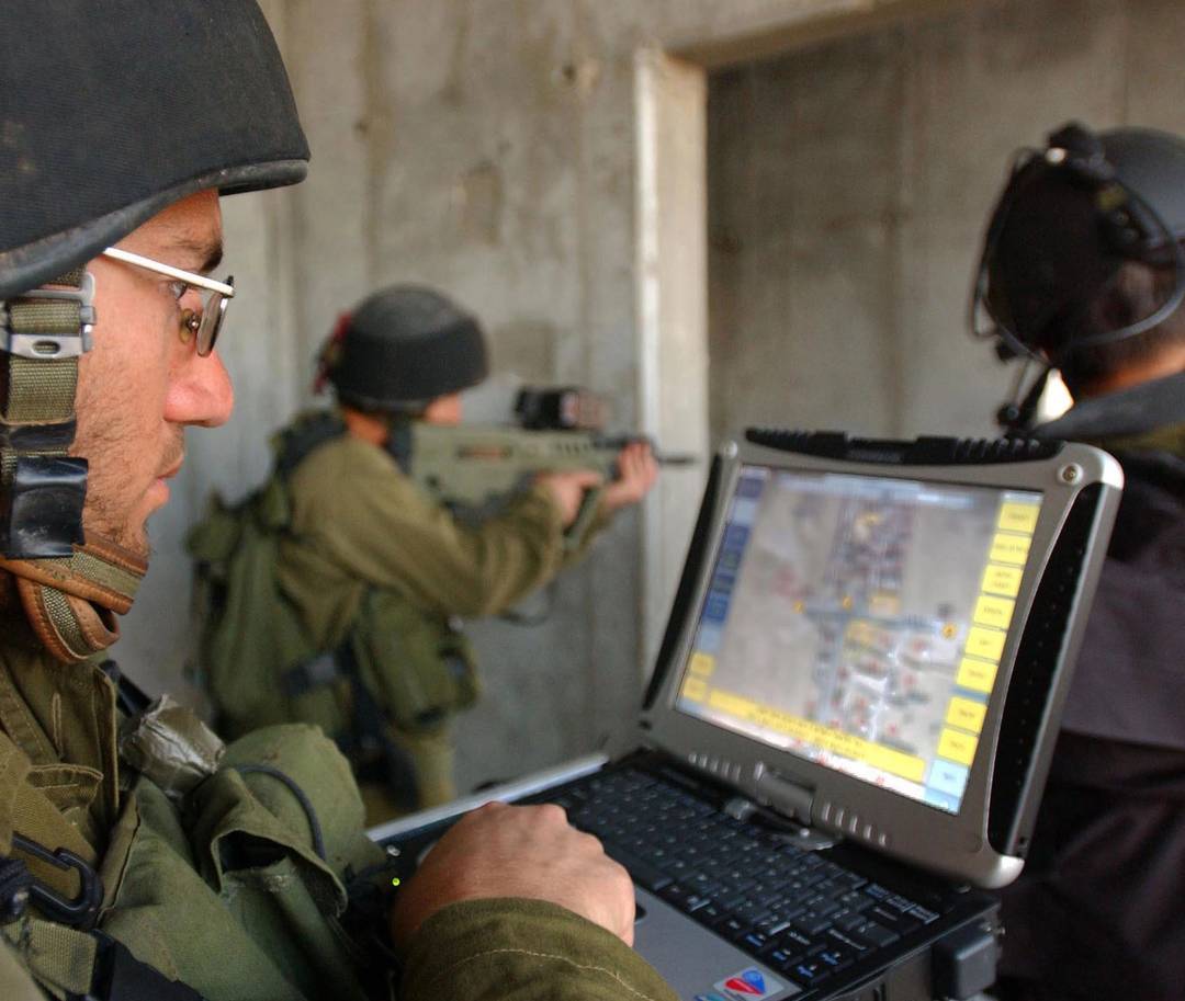 Infantry soldiers from the Givati Brigade are put through their paces with new, high-tech weapons and computers at the army's urban warfare training base, in this IDF photo from 2005