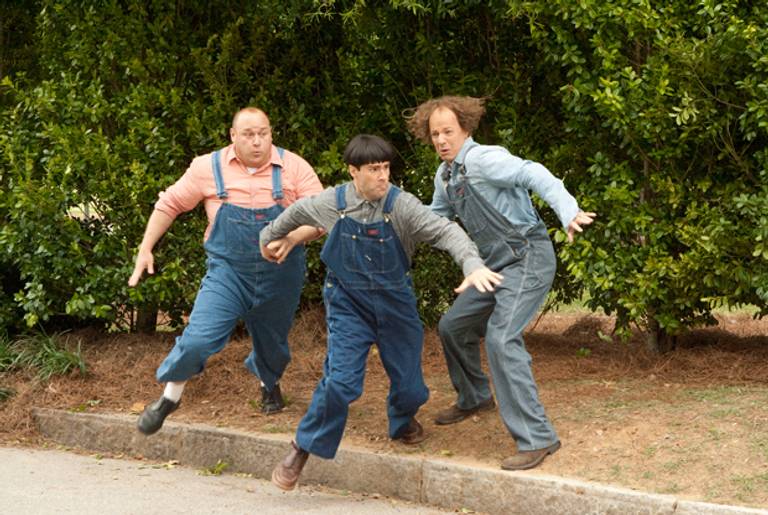 The Three Stooges (Will Sasso, left, Chris Diamantopoulos, and Sean Hayes).(Peter Iovino/Twentieth Century Fox)