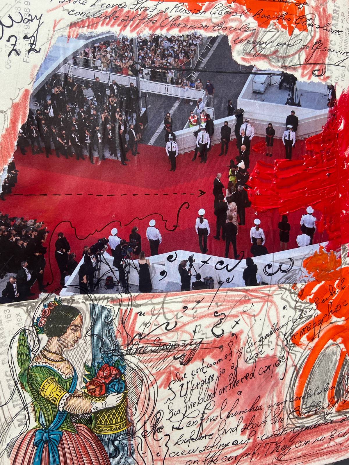 From the author's notebook, a collage of images from the red carpet at Cannes, May 22