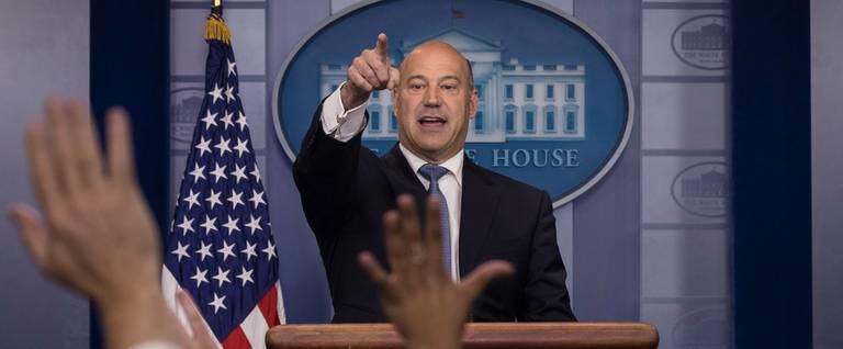 Director of the National Economic Council Gary Cohn takes questions during the daily news briefing at the James Brady Press Briefing Room of the White House, September 28, 2017 in Washington, DC.