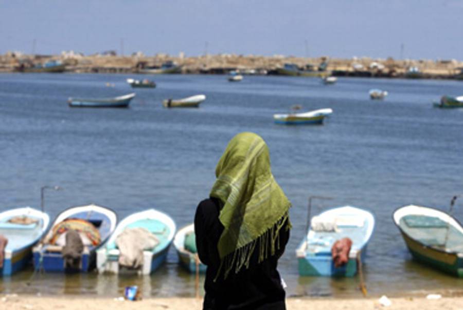 A pro-flotilla protest yesterday in Gaza City.(Mohammed Abed/AFP/Getty Images)