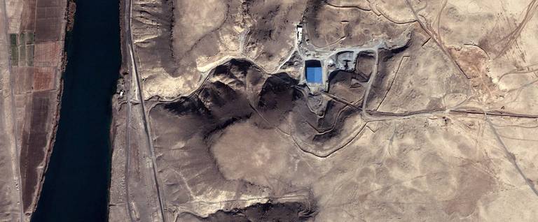 This is a satellite image of an unknown facility in Syria collected on Jan. 11, 2008. The site was bombed by Israeli jets in September 2007 because it was suspected to be a nuclear reactor. It is here showing new construction. 