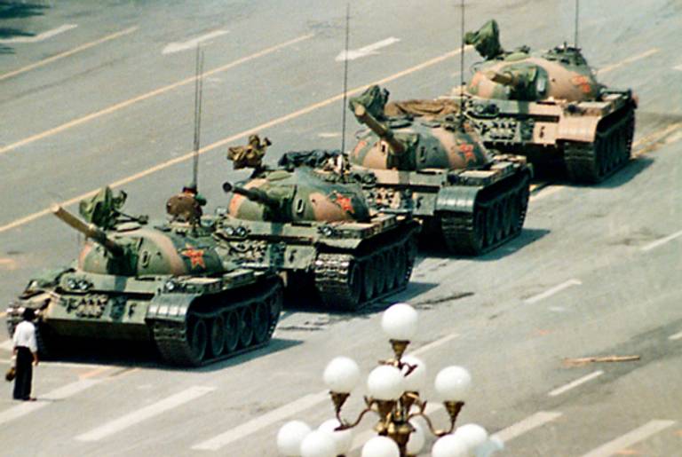 The iconic 'Tank Man' near Tiananmen Square in June 1989.(Jeffrey Widener/AP/NYT Lens)