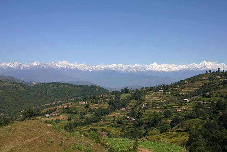 View of the Himalayas from Katmandu valley(Wikipedia)