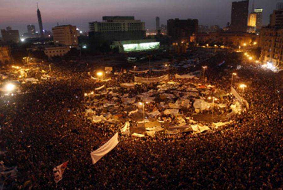 Tahrir Square this morning. Hundreds of thousands turned out yesterday.(Mohammed Abed/AFP/Getty Images)
