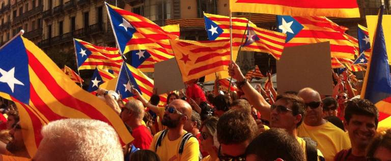A pro-independence rally in Barcelona, 2014