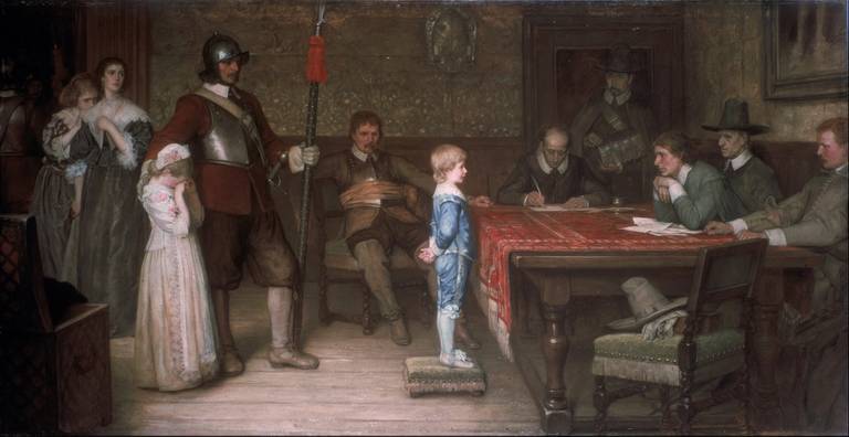 ‘And When Did You Last See Your Father?’ The oil-on-canvas picture, painted in 1878, depicts a scene in an imaginary Royalist household during the English Civil War. The Parliamentarians have taken over the house and question the son about his Royalist father.