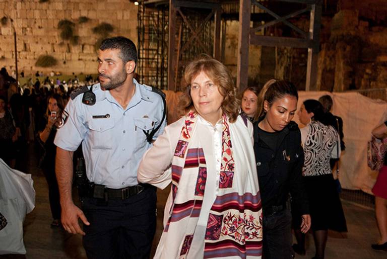 Anat Hoffman arrested at the Wall on Oct. 16, 2012.(Women of the Wall)