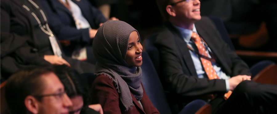 New member-elect Ilhan Omar (D-MN) attends a welcome briefing sponsored by the the House Administration Committee, on Capitol Hill, Nov. 15, 2018, in Washington, D.C. 