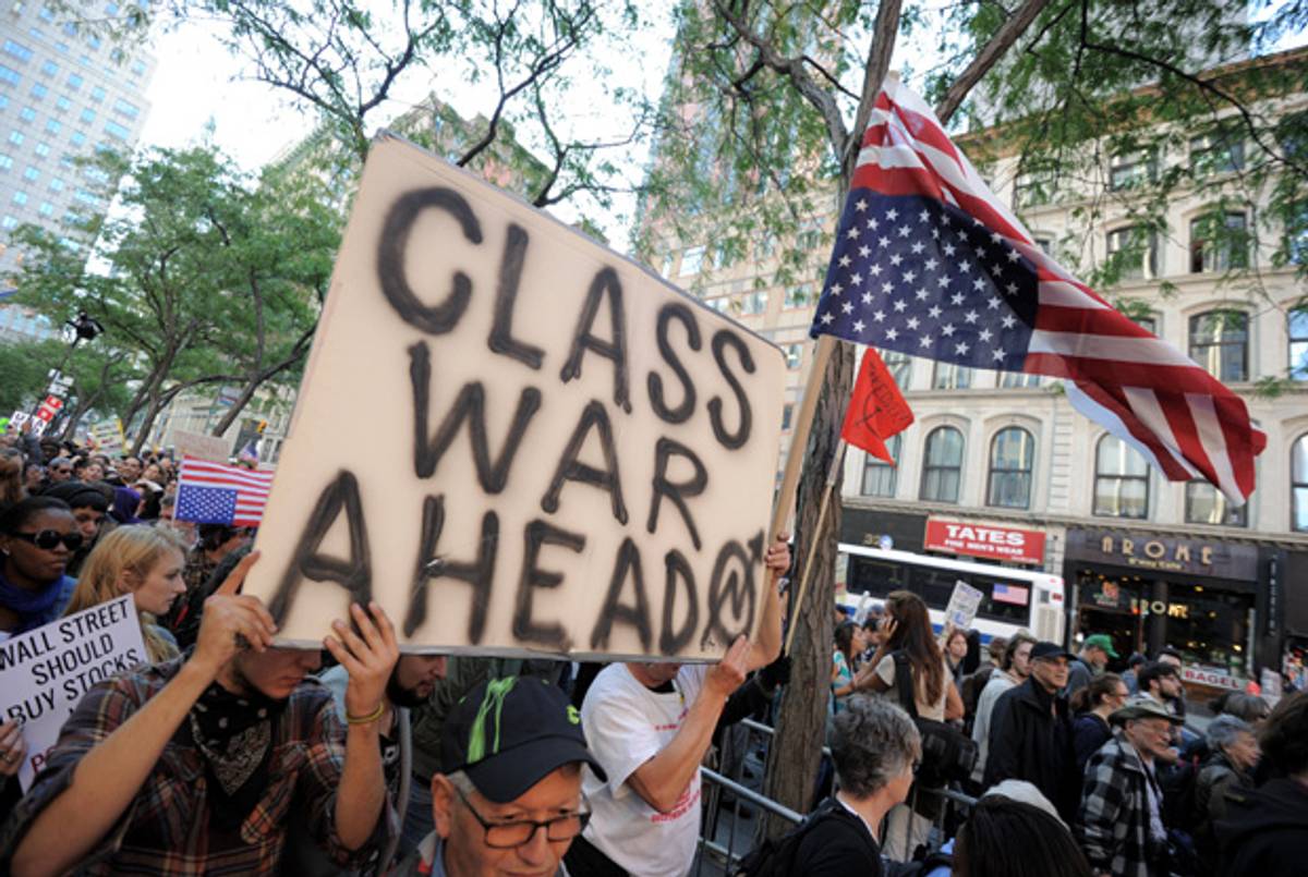 Occupy Wall Street protesters marching in New York yesterday.(Stan Honda/AFP/Getty Images)