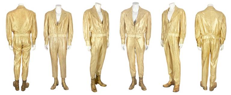 These iconic gold costumes were worn by members of Sha Na Na. 