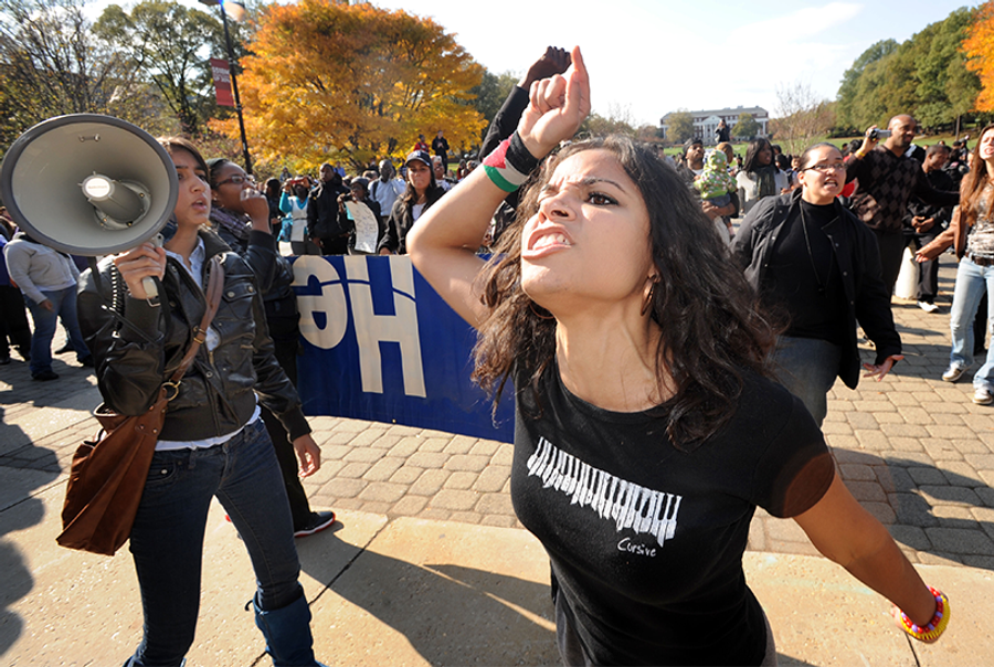 A protest led by Students for Justice in Palestine at the University of Maryland, College Park in 2009.