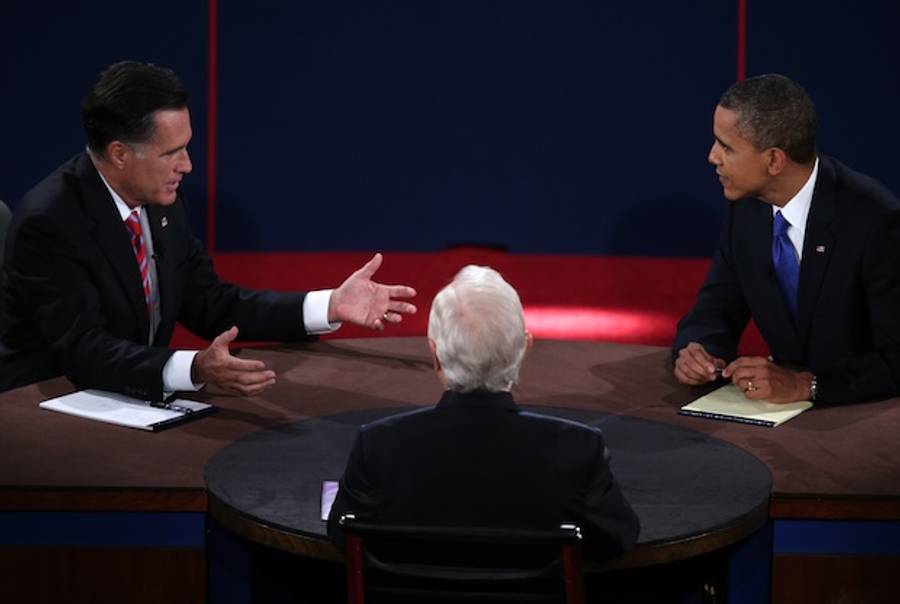 President Barack Obama and Governor Mitt Romney During Last Night's Debate(Win McNamee, Getty)