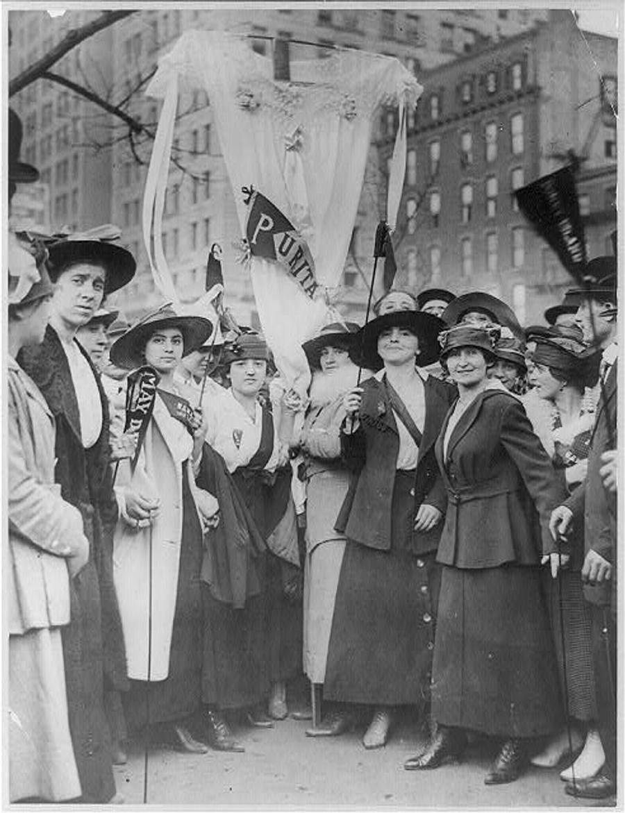 Garment workers parading on May Day, 1916, in New York