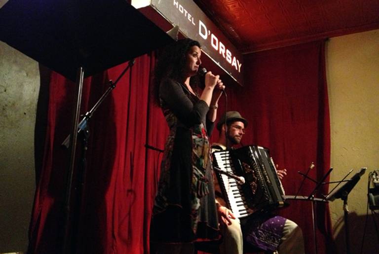 Sveta Kundish and Patrick Farrell previewed their new collaboration last Tuesday night at Barbès in Brooklyn, NY.(Photo by the author)