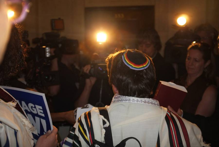 Rabbi Sharon Kleinbaum at Albany for Marriage Equality, June 20, 2011.(Congregation Beit Simchat Torah/Facebook)