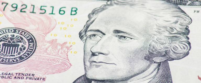 Alexander Hamilton on the $10 bill 