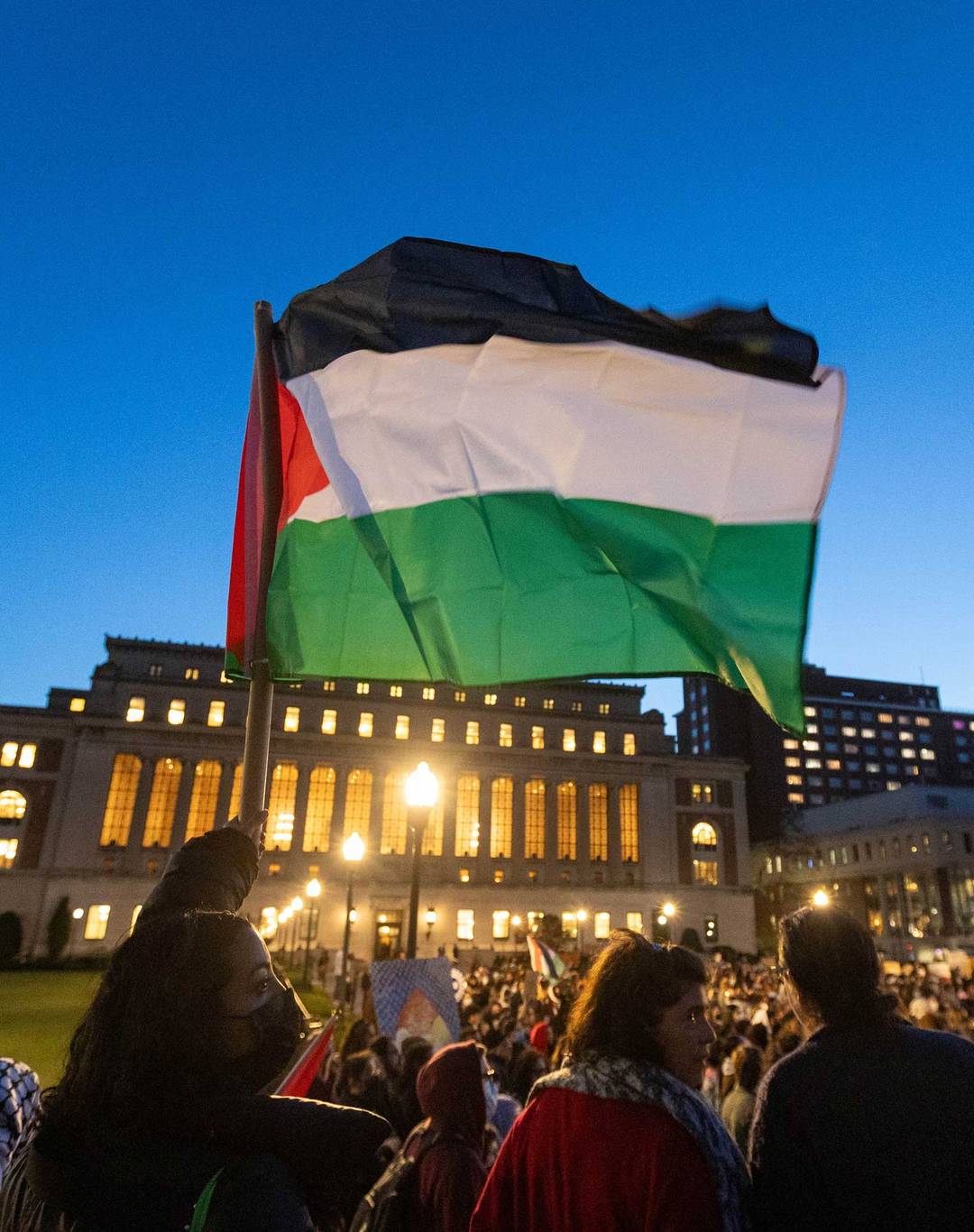 Students participate in a protest in support of Palestine on the Columbia University campus on November 14, 2023 in New York City.