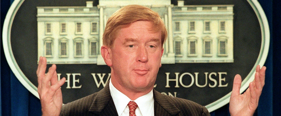 Former Massachusetts Gov. William Weld, during a press conference at the White House in Washington, D.C., September 15, 1997. 
