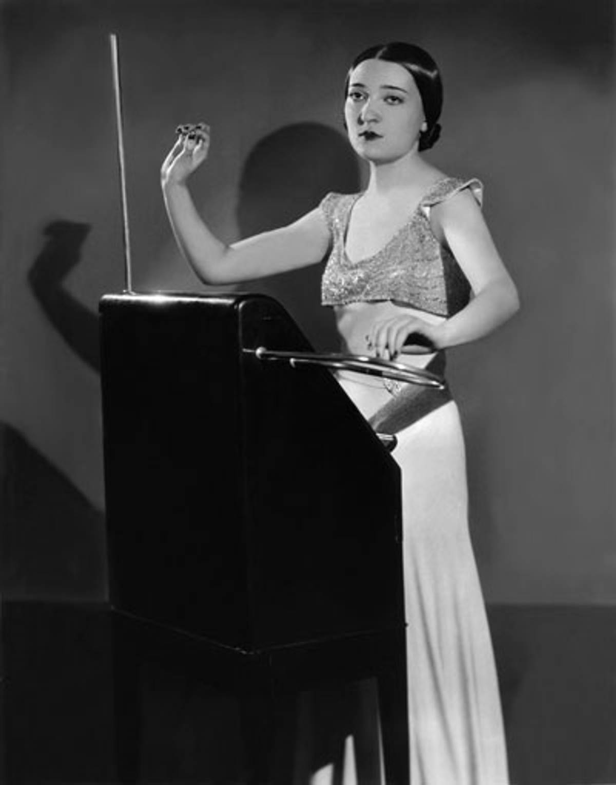 Clara Rockmore playing the theremin, circa mid-late-1930s (Photograph by Renato Toppo; courtesy of the Nadia Reisenberg/Clara Rockmore Foundation)