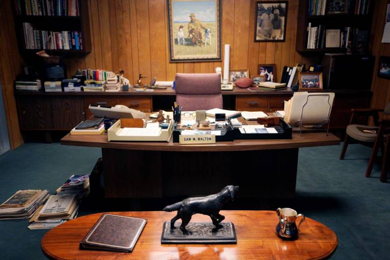 An exact replica of Sam Walton's office as it looked when he died in 1962, at the location of his original 5-and-10-cent store, now a museum, in Bentonville, Arkansas, 2018