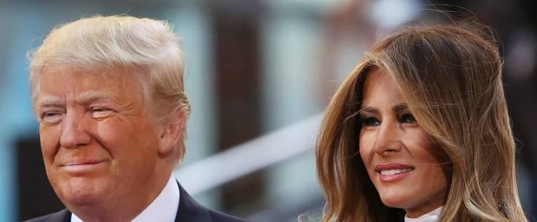 Republican presidential candidate Donald Trump and his wife, Melania Trump, in New York City, April 21, 2016. 