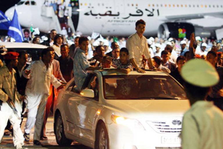 Al-Megrahi arriving in Tripoli after his release.(AFP/Getty Images)