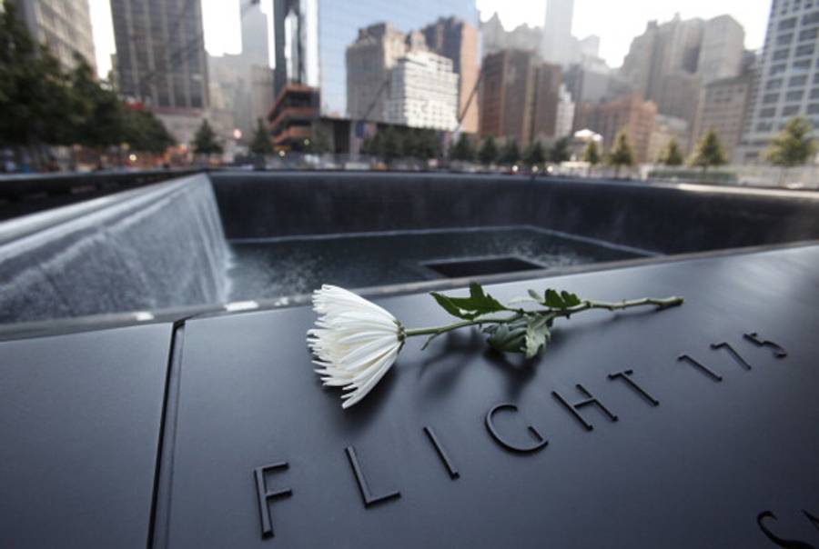 At Ground Zero this morning.(Mike Segar-Pool/Getty Images)