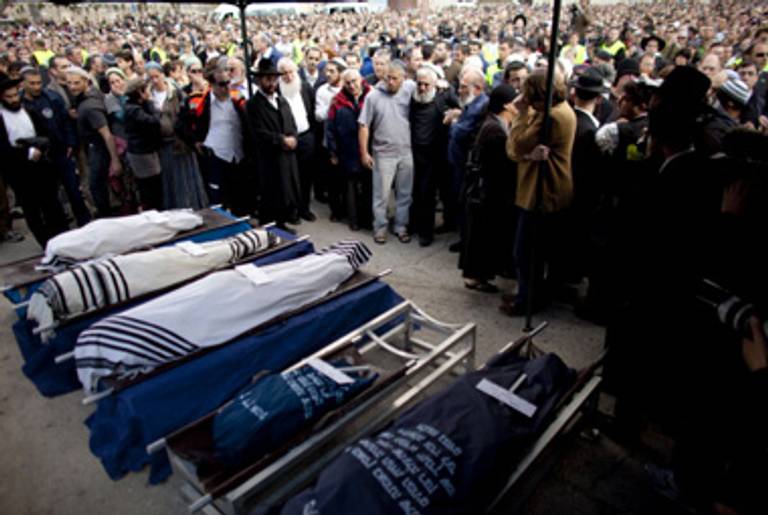 The funeral today in Jerusalem.(Uriel Sinai/Getty Images)