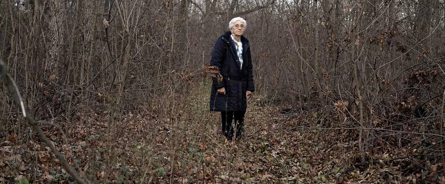 Tzipora Galai at Cosauti Forest in then-Bessarabia (today’s Moldova). She and Shoshana Noeman spent a deadly night here while on a death march to Transnistria. 