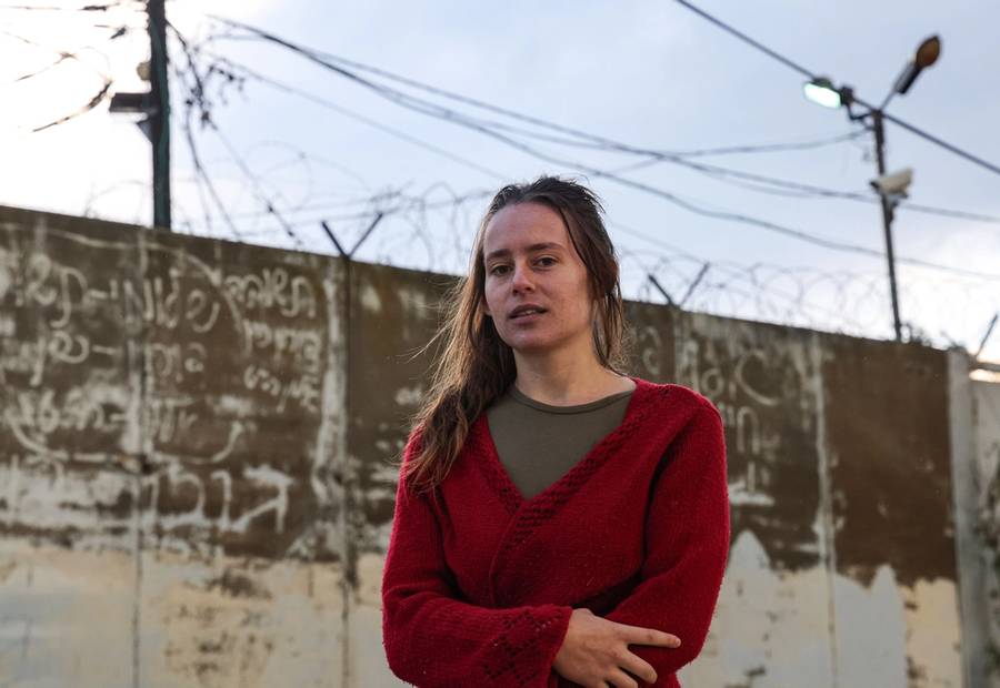 Hallel Rabin, a 19-year-old Israeli conscientious objector, poses for a picture outside the ‘No. 6’ military prison near Atlit in northern Israel on Nov. 20, 2020, upon release from jail for refusing to serve in the Israeli army