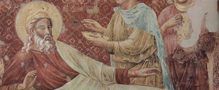 Isaac blessing his son, Jacob, as painted by Giotto di Bondone (painting circa 1292-1294).