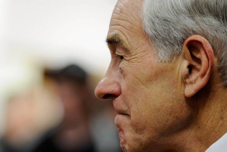 Ron Paul campaigning earlier this month.(Kevork Djansezian/Getty Images)