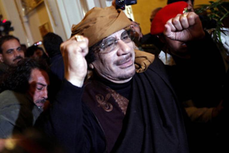 Col. Muammar Gaddafi in Tripoli, Libya, in March.(Mahmud Turki/AFP/Getty Images)