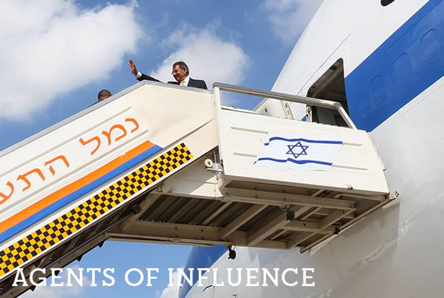 Leon Panetta preparing to depart from Tel Aviv yesterday.(Win McNamee/Getty Images)