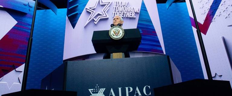 U.S. Vice President Mike Pence speaks during the American Israel Public Affairs Committee (AIPAC) 2020 Policy Conference in Washington, D.C., March 2, 2020