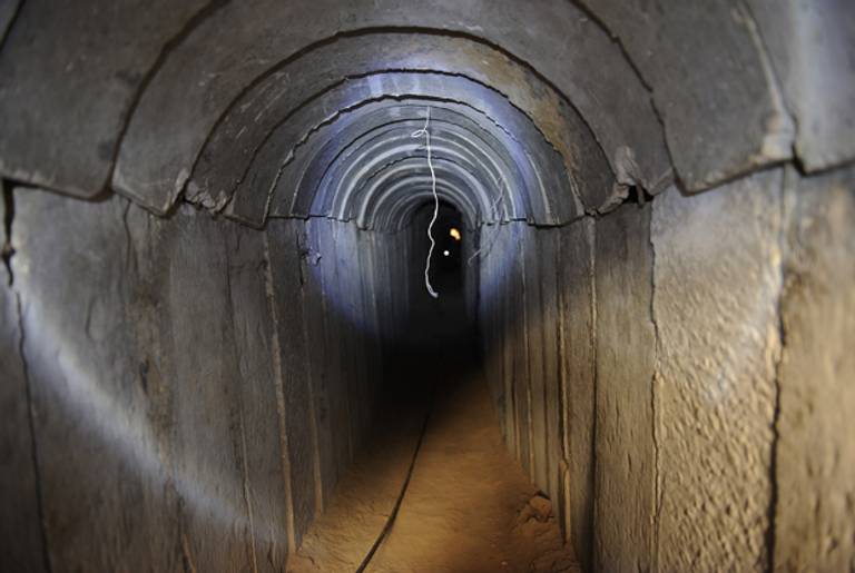 A view of a tunnel reportedly dug by Palestinians beneath the border between the Gaza Strip and Israel and recently uncovered by Israeli troops, on October 13, 2013.(DAVID BUIMOVITCH/AFP/Getty Images)