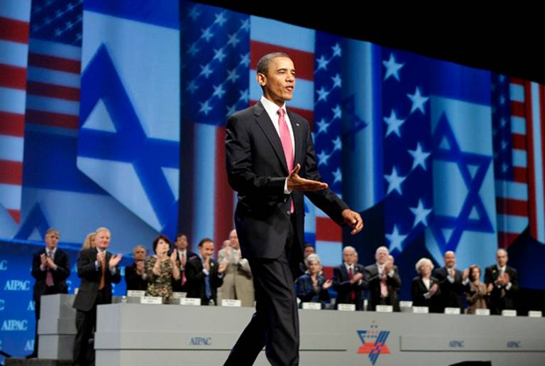 President Obama last May addressing AIPAC.(Joshua Roberts/Getty Images)