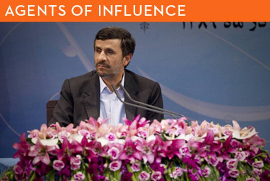 Iranian President Mahmoud Ahmadinejad at a press conference in Tehran today.(Behrouz Mehri/AFP/Getty Images)