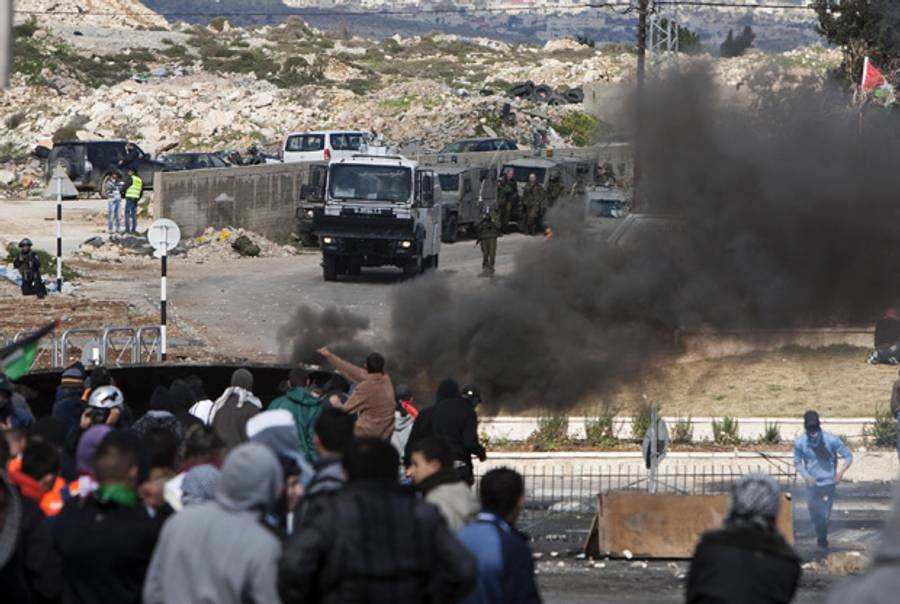A confrontation Saturday near East Jerusalem. (Ahmad Gharabli/AFP/Getty Images)