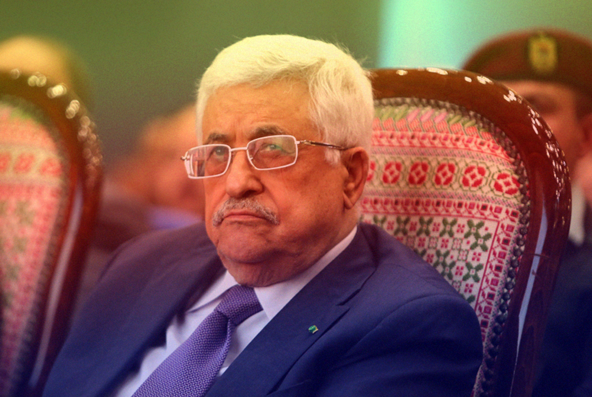 Palestinian President Mahmoud Abbas looks on before giving a speech in Ramallah on Jan. 4, 2015. (Abbas Momani/AFP/Getty Images)