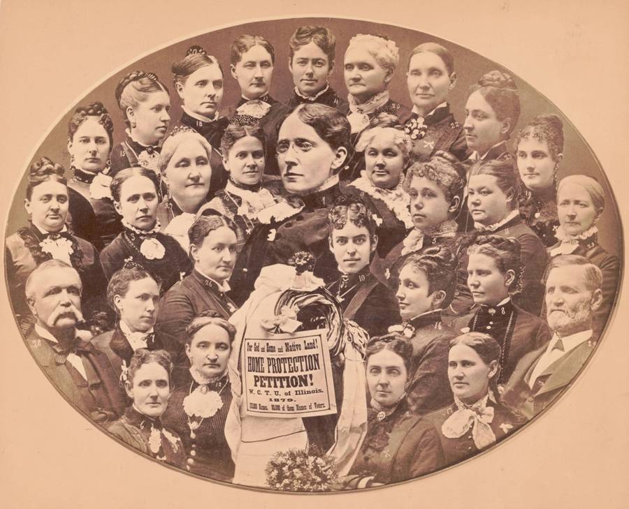 Members of the Woman's Christian Temperance Union, with Frances Willard at center, circa 1879