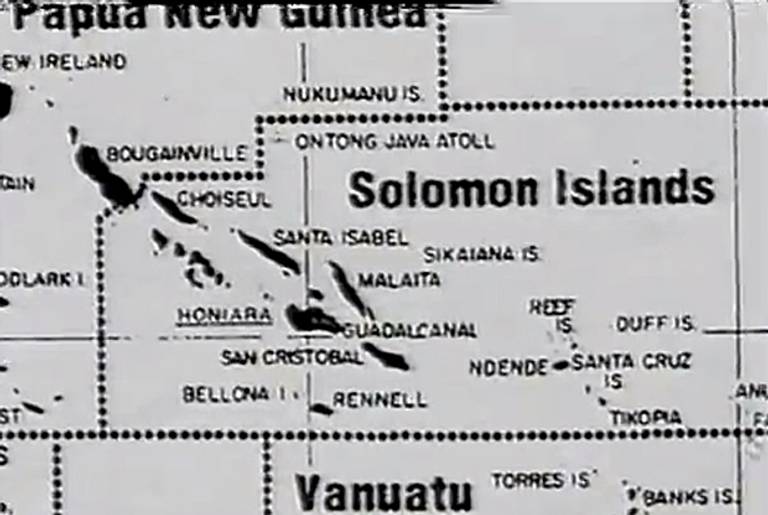 Map of the Solomon Islands.(YouTube)
