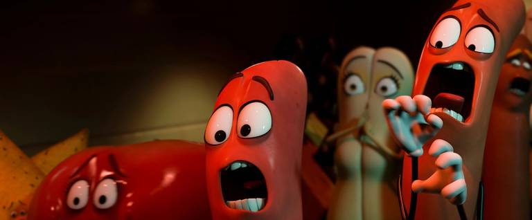 Carl (Jonah Hill) and Barry (Michael Cera) in Columbia Pictures' 'Sausage Party'