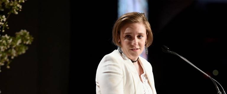 Lena Dunham speaks at the 8th Annual Blossom Ball benefiting the Endometriosis Foundation of America in New York City, April 19, 2016. 